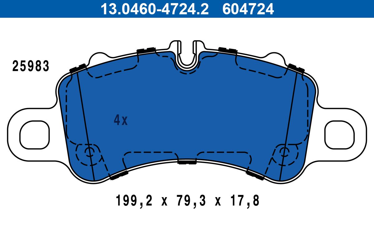 ATE 13.0460-4724.2 - Bremsbelagsatz, Scheibenbremse