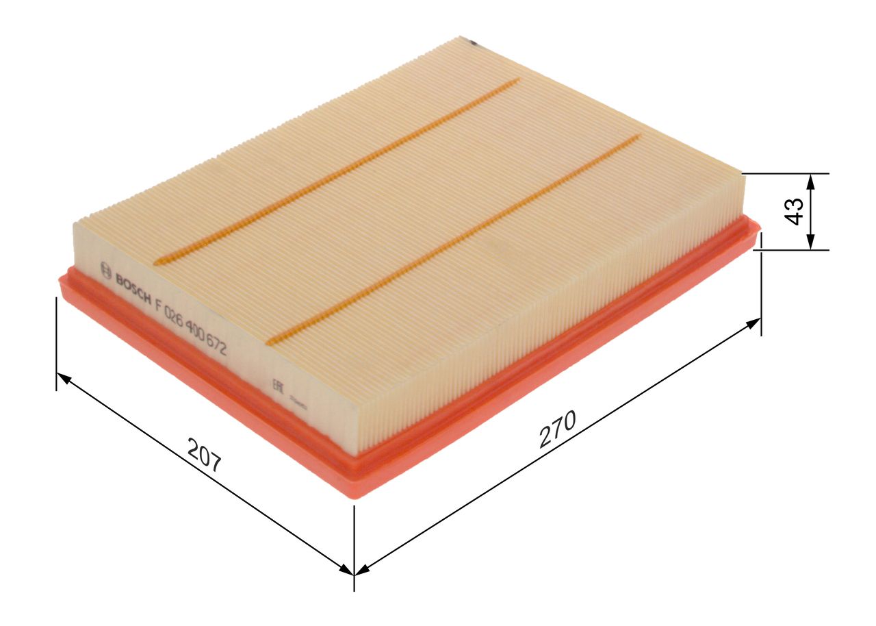 BOSCH F 026 400 672 - Luftfilter