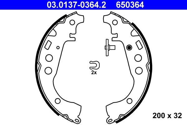 ATE 03.0137-0364.2 - Bremsbackensatz