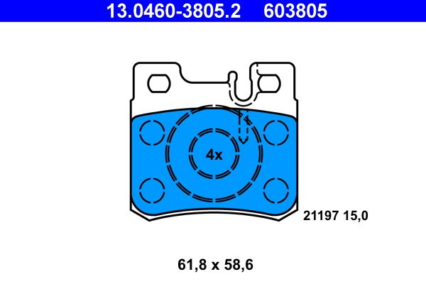 ATE 13.0460-3805.2 - Bremsbelagsatz, Scheibenbremse