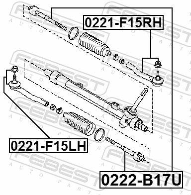 FEBEST 0222-B17U - Axialgelenk, Spurstange