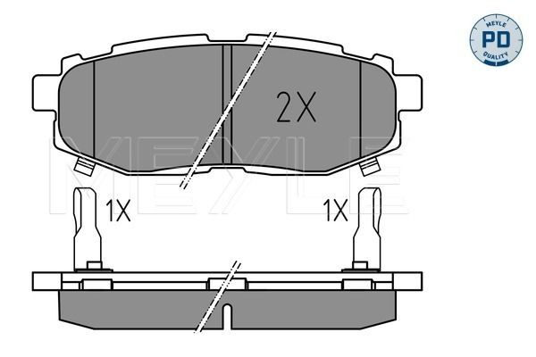 MEYLE 025 248 5416/PD - Bremsbelagsatz, Scheibenbremse