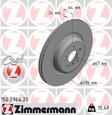 ZIMMERMANN 150.2964.20 - Bremsscheibe