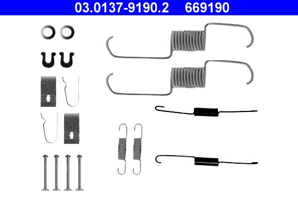 ATE 03.0137-9190.2 - Zubehörsatz, Bremsbacken