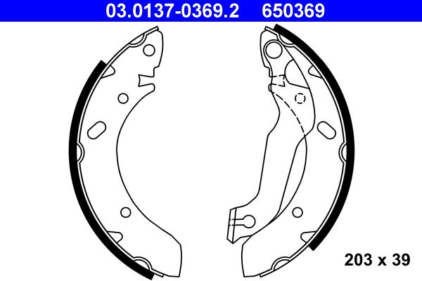 ATE 03.0137-0369.2 - Bremsbackensatz