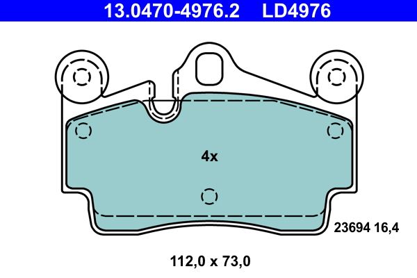ATE 13.0470-4976.2 - Bremsbelagsatz, Scheibenbremse