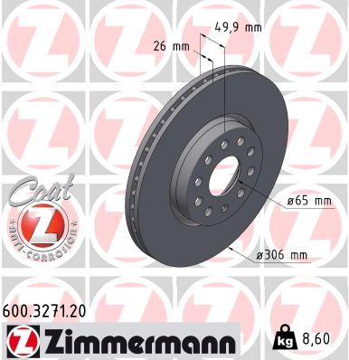 ZIMMERMANN 600.3271.20 - Bremsscheibe