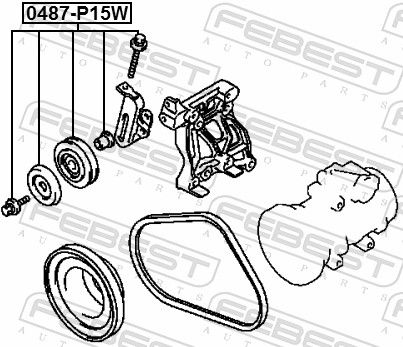 FEBEST 0487-P15W - Spannrolle, Keilrippenriemen