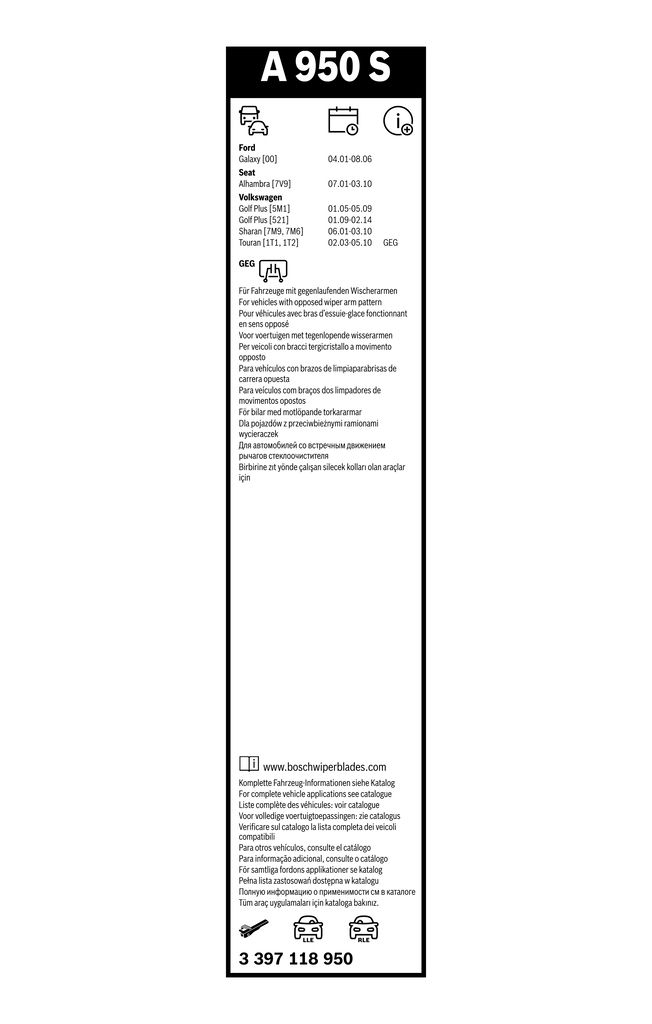 BOSCH 3 397 118 950 - Wischblatt