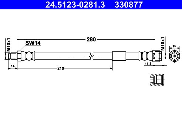 ATE 24.5123-0281.3 - Bremsschlauch