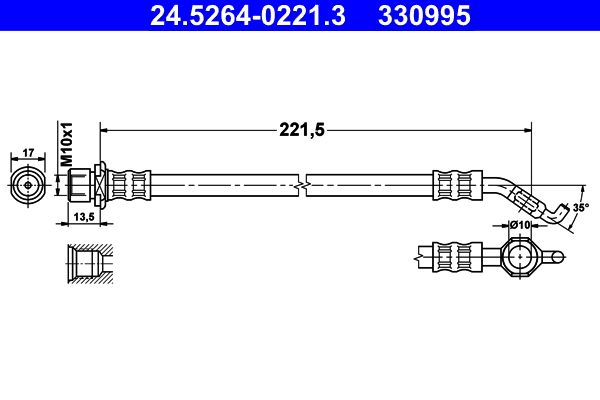 ATE 24.5264-0221.3 - Bremsschlauch