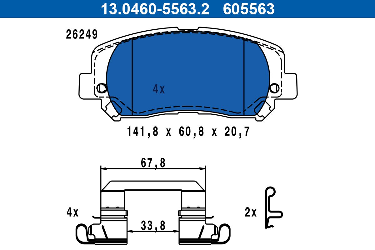 ATE 13.0460-5563.2 - Bremsbelagsatz, Scheibenbremse