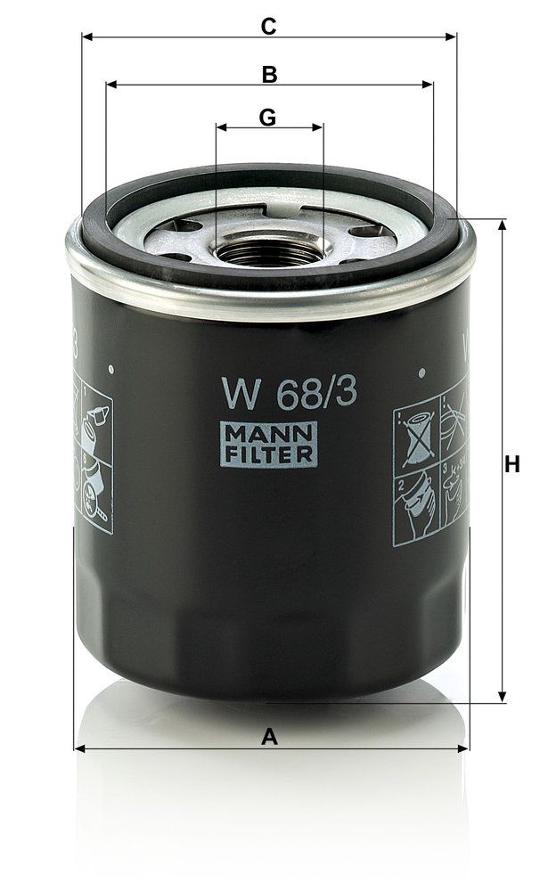 MANN-FILTER W 68/3 - Ölfilter