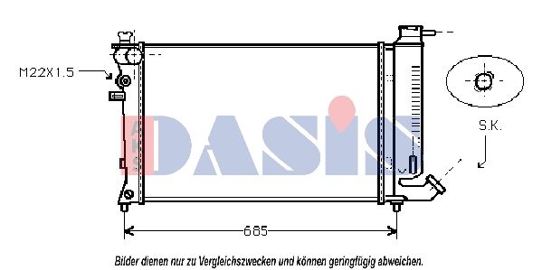 AKS DASIS 060013N - Kühler, Motorkühlung