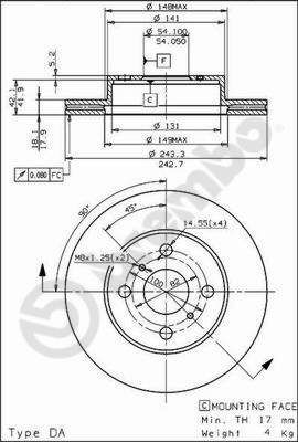 BREMBO 09.5703.10 - Bremsscheibe
