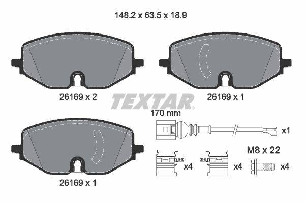 TEXTAR 2616901 - Bremsbelagsatz, Scheibenbremse