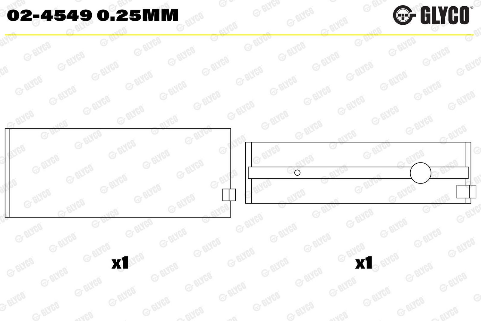 GLYCO 02-4549 0.25mm - Kurbelwellenlagerschale