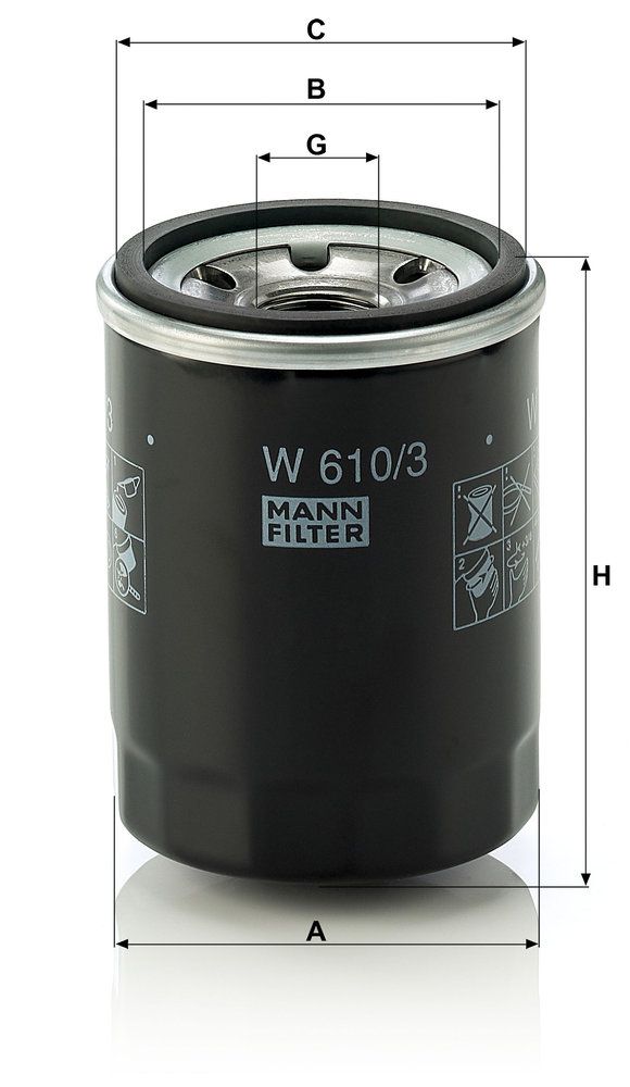 MANN-FILTER W 610/3 - Ölfilter