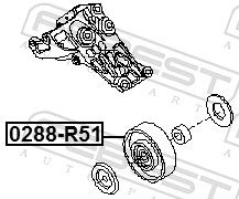 FEBEST 0288-R51 - Umlenk-/Führungsrolle, Keilrippenriemen