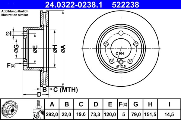 ATE 24.0322-0238.1 - Bremsscheibe