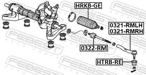 FEBEST 0322-RM - Axialgelenk, Spurstange