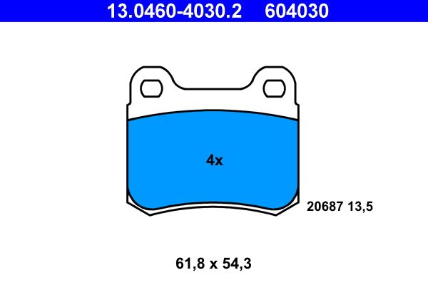 ATE 13.0460-4030.2 - Bremsbelagsatz, Scheibenbremse