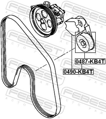 FEBEST 0490-KB4T - Riemenspanner, Keilrippenriemen