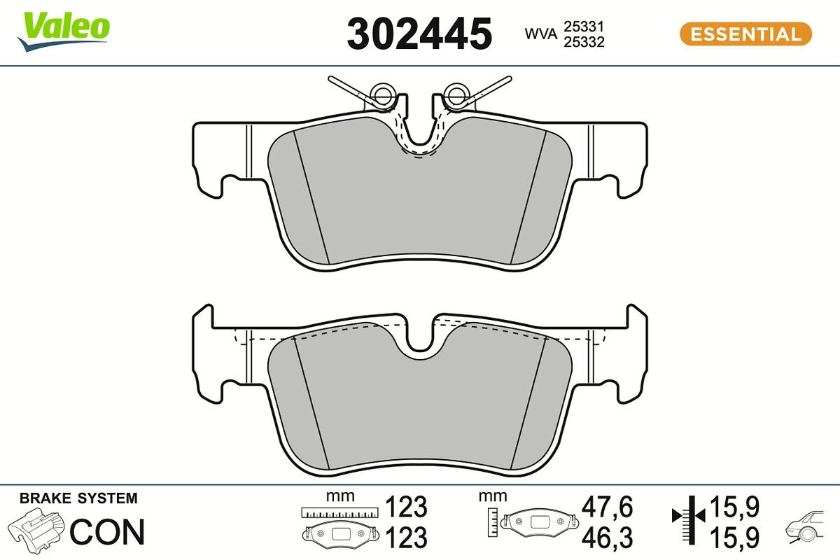 VALEO 302445 - Bremsbelagsatz, Scheibenbremse