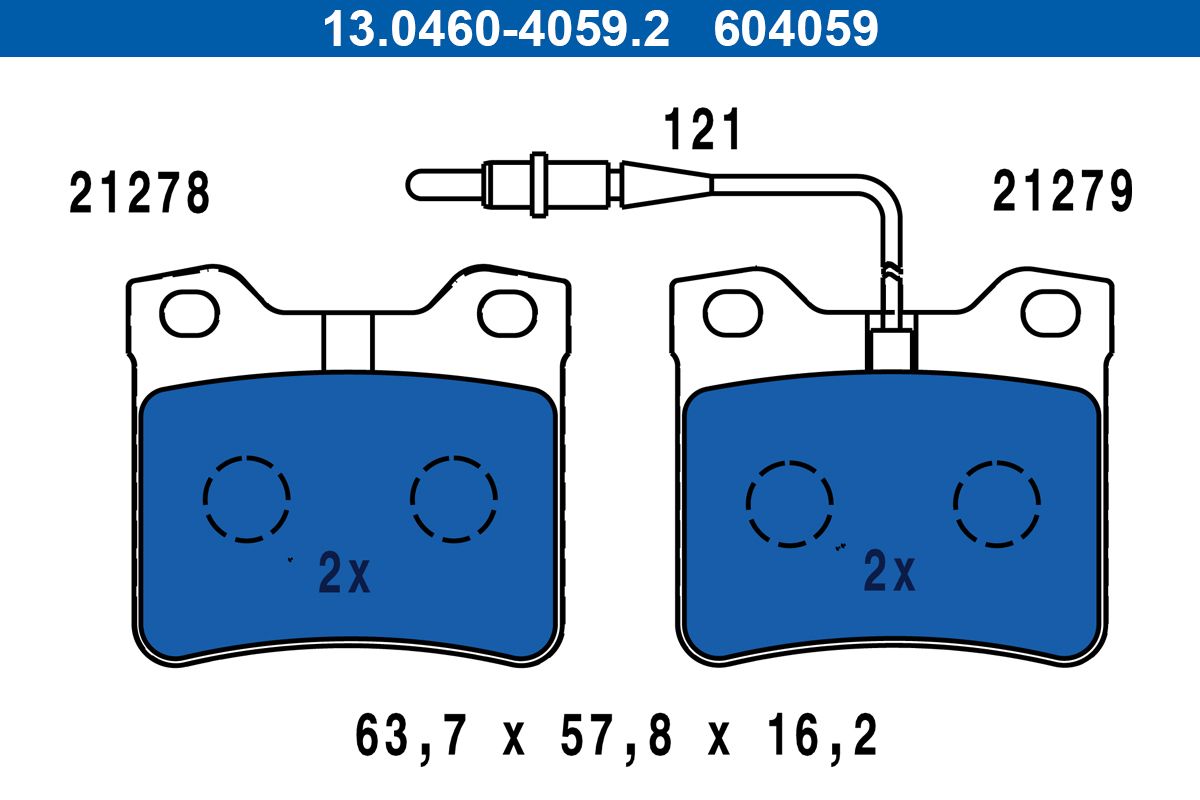 ATE 13.0460-4059.2 - Bremsbelagsatz, Scheibenbremse