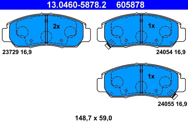 ATE 13.0460-5878.2 - Bremsbelagsatz, Scheibenbremse