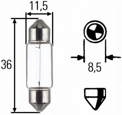 HELLA 8GM 002 092-123 - Glühlampe, Kennzeichenleuchte