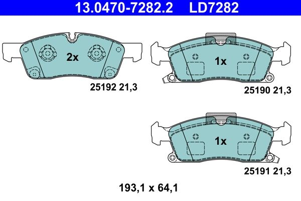 ATE 13.0470-7282.2 - Bremsbelagsatz, Scheibenbremse