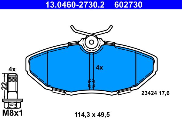 ATE 13.0460-2730.2 - Bremsbelagsatz, Scheibenbremse