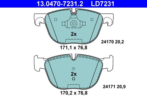 ATE 13.0470-7231.2 - Bremsbelagsatz, Scheibenbremse