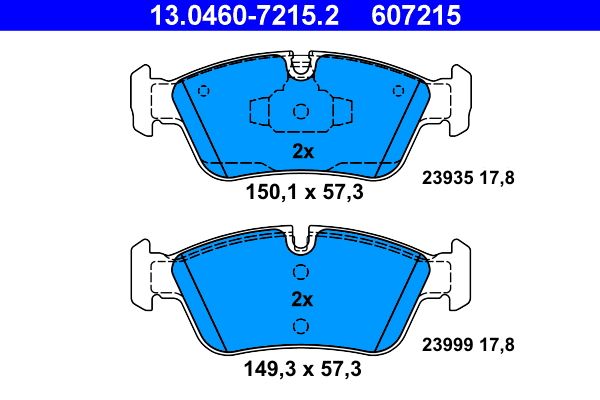 ATE 13.0460-7215.2 - Bremsbelagsatz, Scheibenbremse