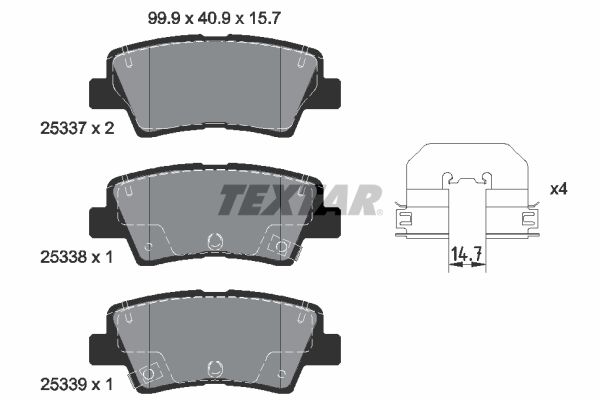 TEXTAR 2533703 - Bremsbelagsatz, Scheibenbremse