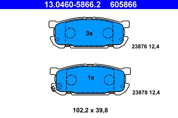 ATE 13.0460-5866.2 - Bremsbelagsatz, Scheibenbremse
