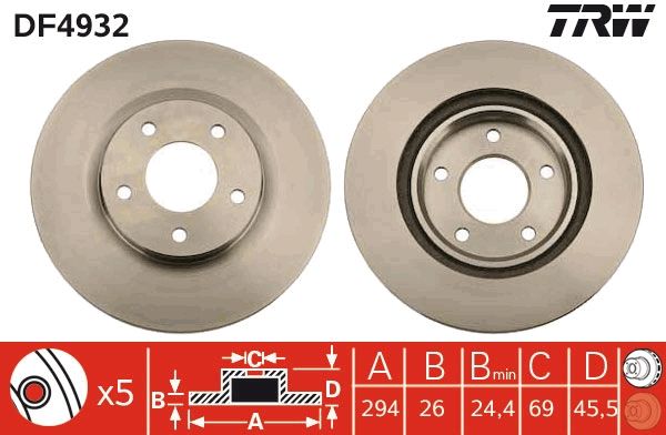 TRW DF4932 - Bremsscheibe
