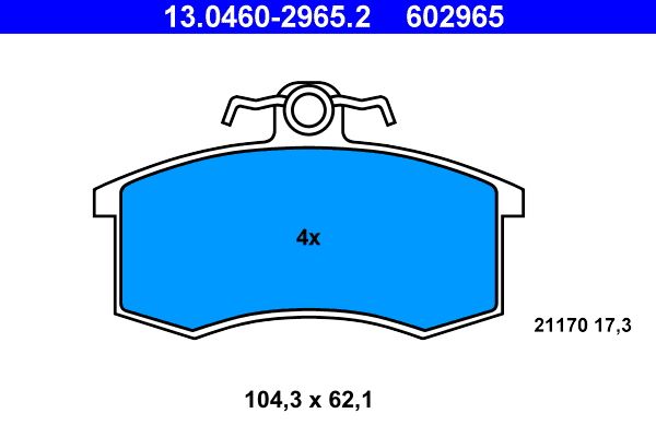 ATE 13.0460-2965.2 - Bremsbelagsatz, Scheibenbremse