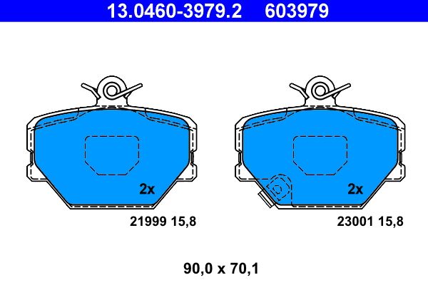 ATE 13.0460-3979.2 - Bremsbelagsatz, Scheibenbremse