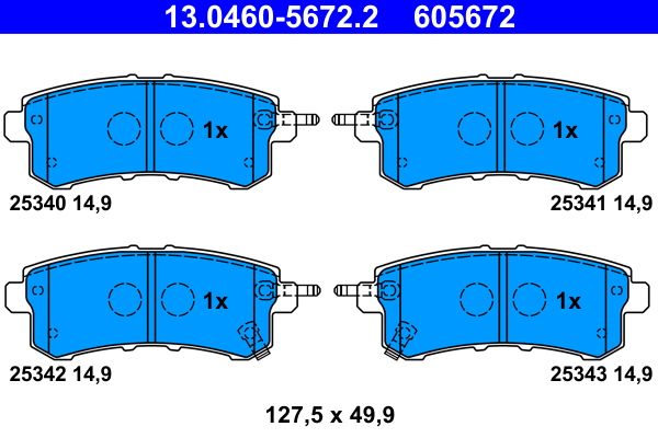 ATE 13.0460-5672.2 - Bremsbelagsatz, Scheibenbremse