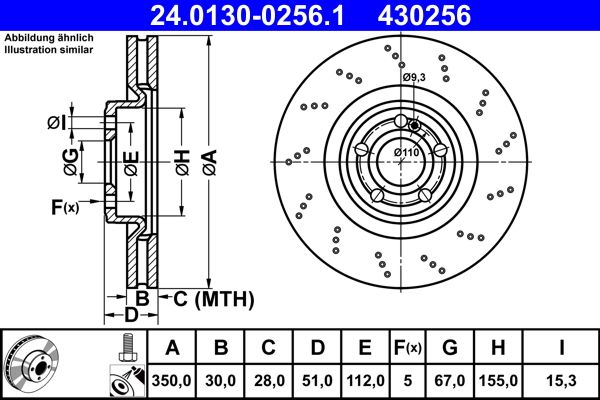 ATE 24.0130-0256.1 - Bremsscheibe
