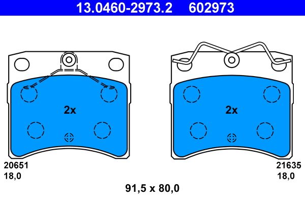 ATE 13.0460-2973.2 - Bremsbelagsatz, Scheibenbremse