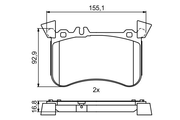 BOSCH 0 986 495 398 - Bremsbelagsatz, Scheibenbremse