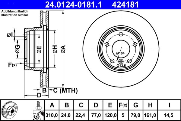 ATE 24.0124-0181.1 - Bremsscheibe