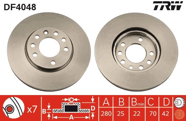 TRW DF4048 - Bremsscheibe
