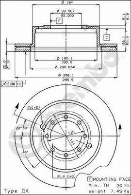 BREMBO 09.3797.10 - Bremsscheibe