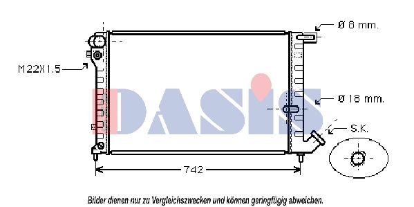 AKS DASIS 060950N - Kühler, Motorkühlung
