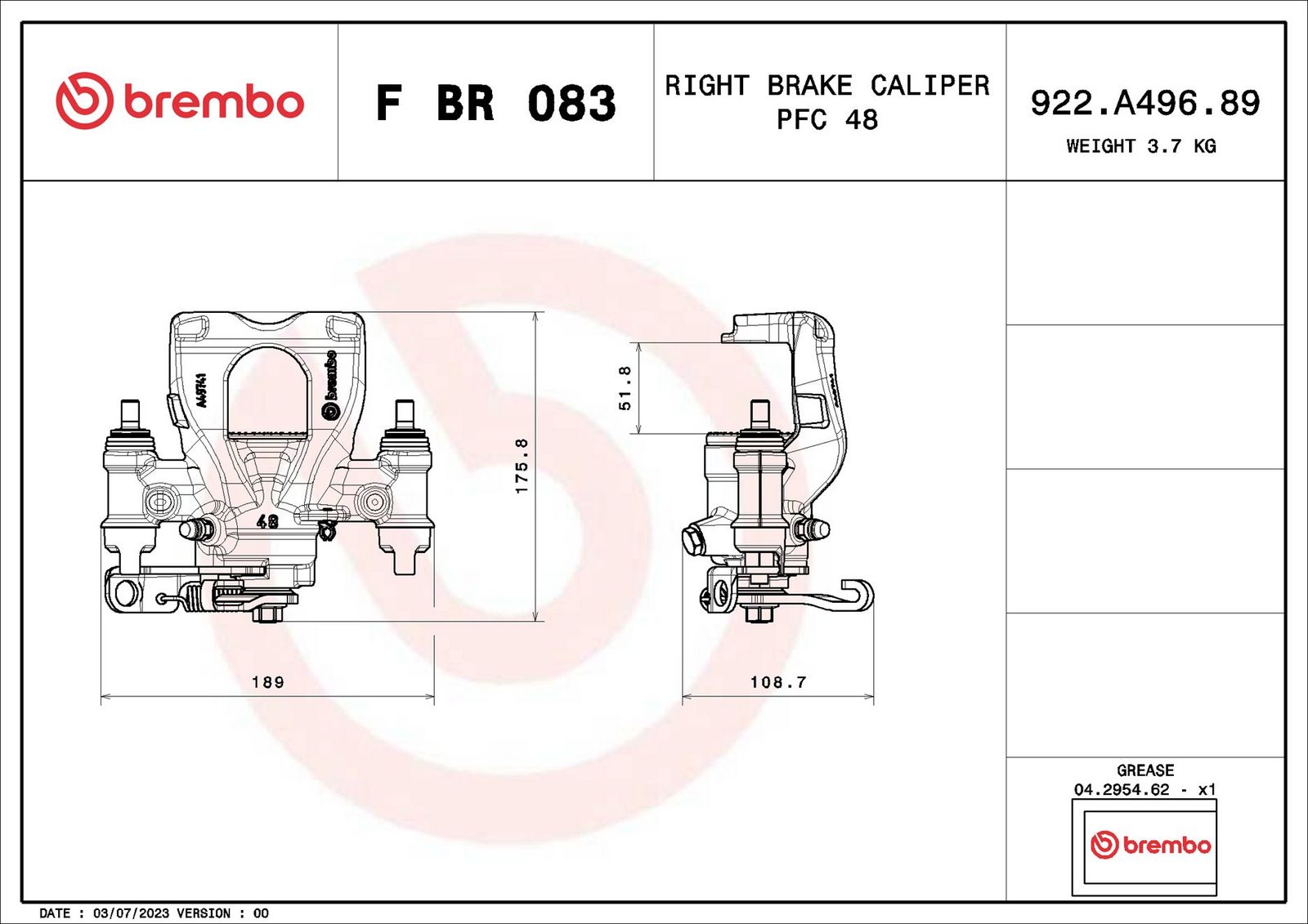 BREMBO F BR 083 - Bremssattel