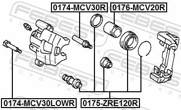 FEBEST 0175-ZRE120R - Reparatursatz, Bremssattel